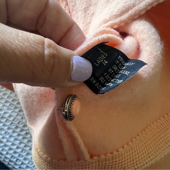 VINTAGE LANDS END blush pink 100% wool blazer jacket heavy western boho SIZE 14 - Picture 3 of 10